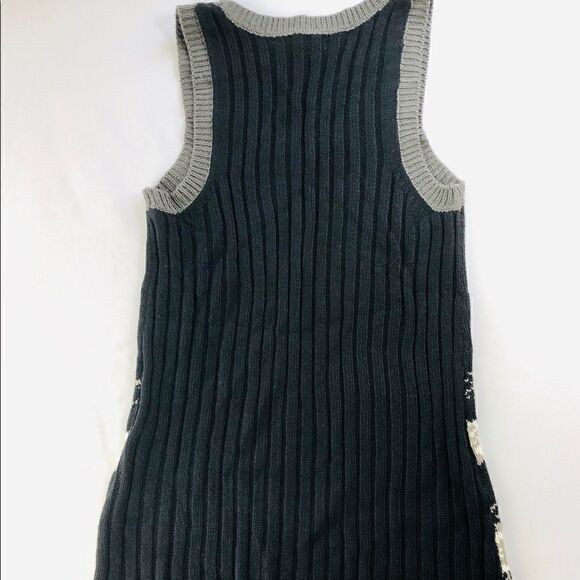 Red Berry Sleeveless Sweater Mini-Dress Argyle Pattern (S) - Picture 6 of 8